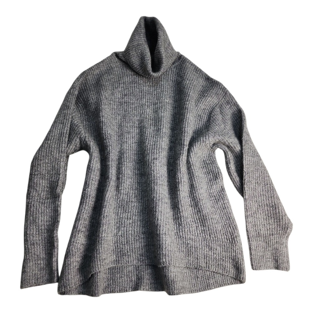 H&M Divided Turtleneck Sweater Womens XS Gray Oversized Chunky Knit Minimalist